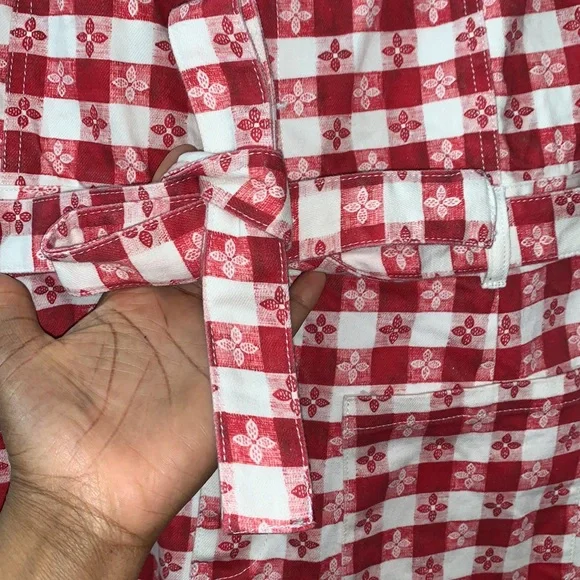 Rachel Antonoff Daisy Gingham Romper Red White Size 4 Picnic Checkered Vacation - Picture 7 of 16